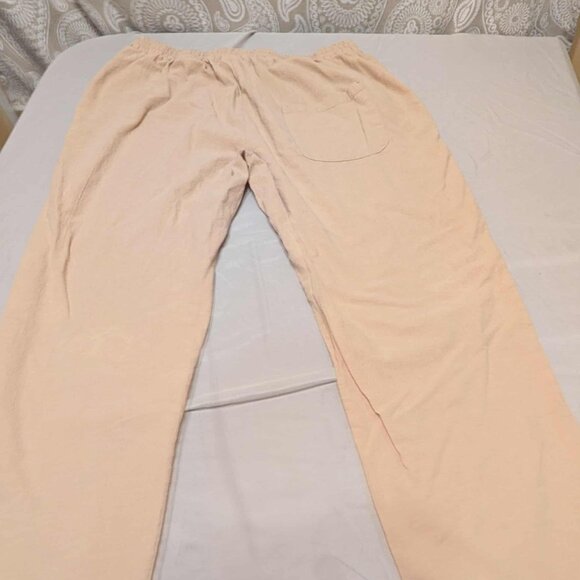 Unbranded Linen Yoga Pants Mens 32x25 (elastic) Light Brown Pullon No Flaws - Picture 2 of 10